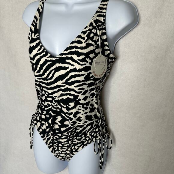 Coco Reef Contours Women’s Zebra Underwire One Piece Swimsuit | Size 10 34C New - Picture 4 of 13